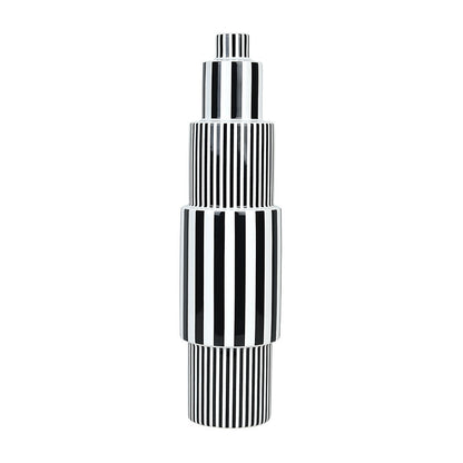 Black and White Striped Vase