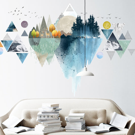 Nordic Ins Style Triangle Dreamy Mountain Wall Stickers