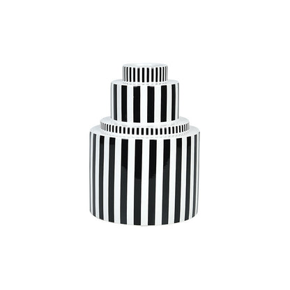 Black and White Striped Vase